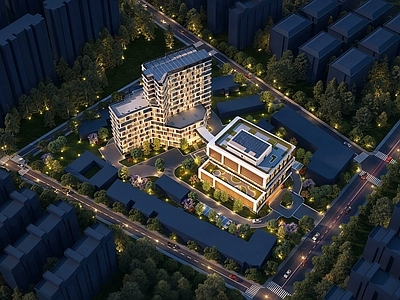 现代主义产业园办公楼 产业园建筑 办公建筑 异形建筑 公建