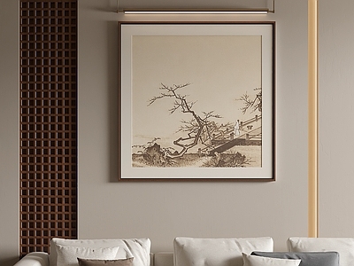 新中式宋式挂画 侘寂国风方画 禅意装饰画 宋意游园山水挂画