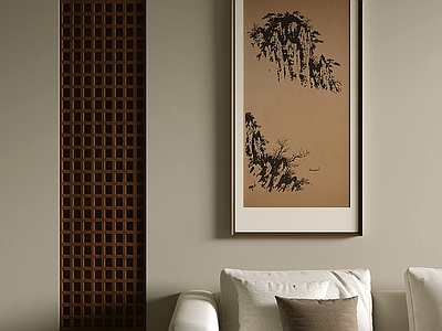 新中式山水画 简笔挂画 复古装饰画 禅意装饰画