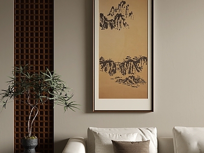 新中式挂画 禅意山水装饰画 复古山水装饰画