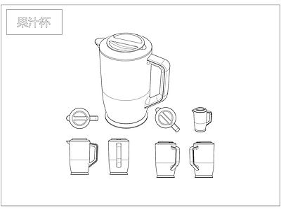 其他图库 厨房用品 杯子 果汁杯 线稿 贴图