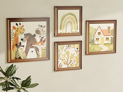 中古风儿童挂画