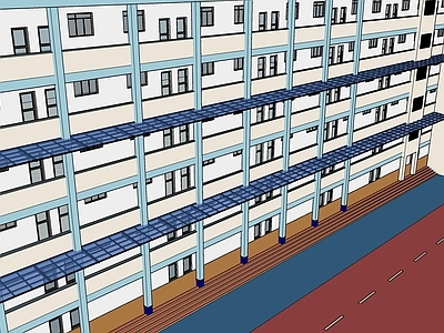 现代主义雨棚 雨棚 学校外观 学校建筑