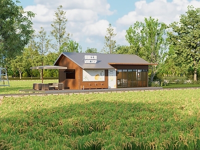 现代简约木屋 田园工坊 田园建筑 驿站 咖啡书屋 现代建筑