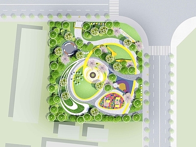 口袋公园 口袋公园 方形公园 正方形公园 城市口袋公园 街角公园