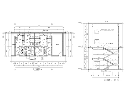 办公楼建筑 公卫平面详图