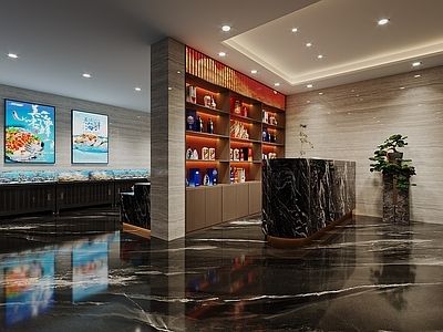 轻奢中餐厅 海鲜店 前台 海鲜区