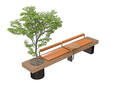 现代简约景观座椅 现代景观座椅 公共座椅 景观长凳 花箱 植物堆