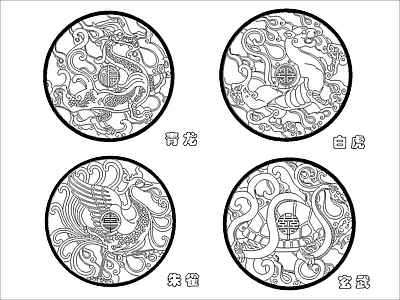 雕花 中式四大神兽