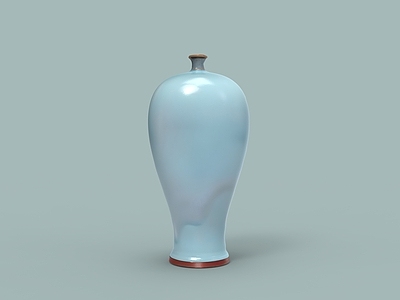 中式花瓶 钧瓷梅瓶 瓷器 中式摆件 书房摆件