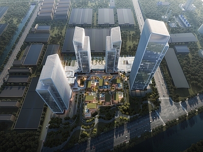 现代主义创业园区 总部办公 酒店 商业街 办公园区 科创园区