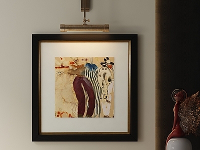 中古风抽象挂画 美式人像装饰画 复古手绘人像 复古涂鸦人物画