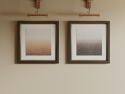 中古风抽象挂画 侘寂肌理双联画 大地色渐层挂画 极简双拼抽象画