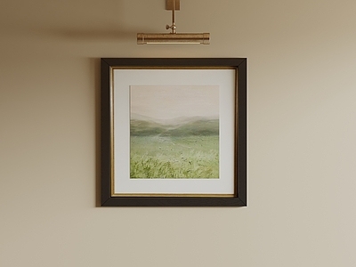 中古风山水画 侘寂山水画 肌理画 极简草地风景画