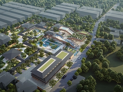新中式景观图书馆 城市书院 展览馆 售楼部 邻里中心