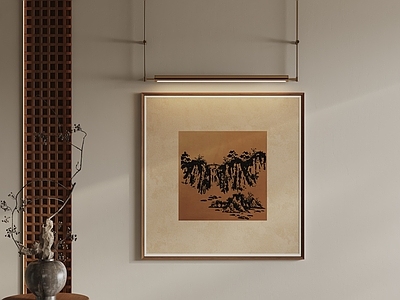 新中式山水画 写意国画 复古山水装饰画 禅意挂画
