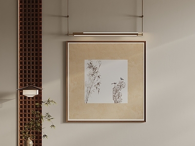 新中式挂画 茶室墨竹挂画 玄关装饰画 卧室挂画