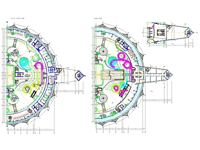 其他休闲娱乐空间 戏水乐园总平面图 游乐场地平面设计 游乐园平面方案图 圆形戏水乐园图纸 水上乐园总平详图