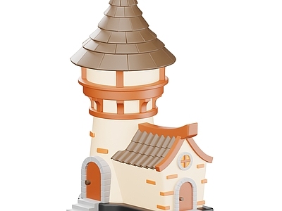 欧式古建艺术风格建筑 卡通建筑