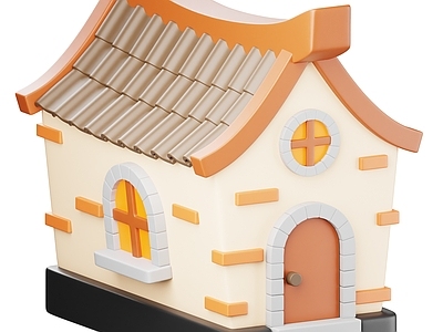 欧式古建艺术风格建筑 卡通建筑