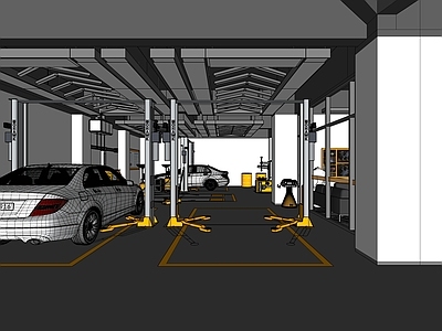 工业风汽车4S店 汽修