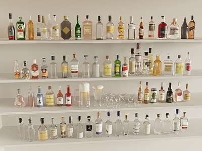 极简酒水食物 洋酒 酒瓶酒杯 酒水 酒具