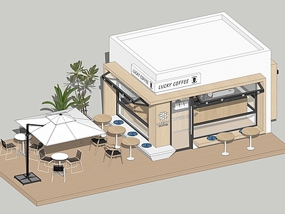 原木风咖啡厅 户外咖啡厅 售卖亭 移动咖啡厅 景观商业小品 网红商铺