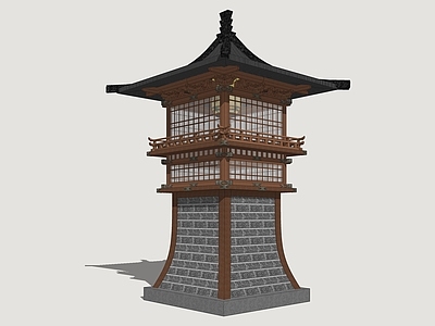 塔楼 古风木塔 景观塔 古代塔楼