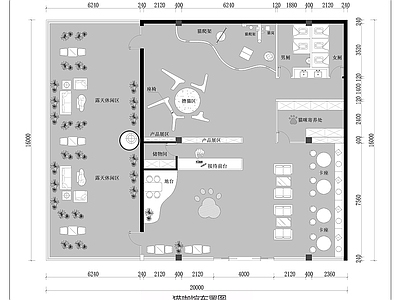 宠物店 宠物店平面图 宠物医院 宠物中心 猫狗治疗 猫咖狗咖