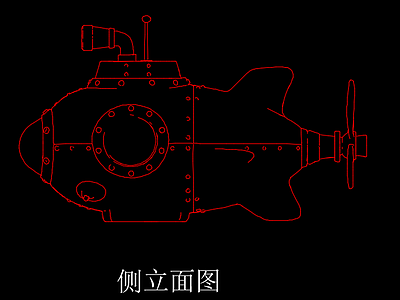 交通工具图库 卡通潜艇 五视图 潜艇摆件