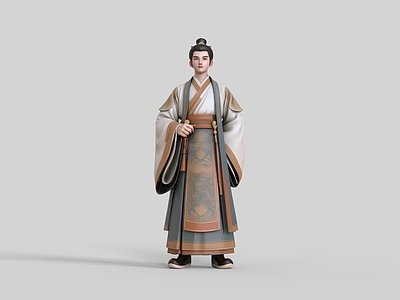 新中式虚拟人物 古风男子 唐代服饰 汉服男士 唐装帅哥