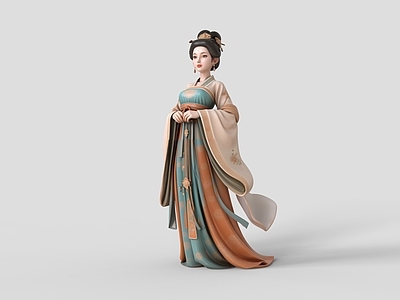 中式虚拟人物 汉服美女 唐代服饰 古风美女 古代美女