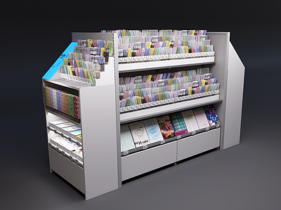 现代简约置物架 文创店文具陈列柜 文具货架展示柜 记事本笔展示架 笔具记事本陈列架