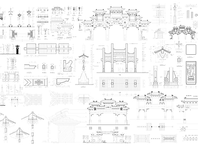 其他古建筑 中式复古建筑 古楼牌坊牌楼门楼