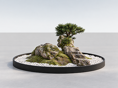 禅意绿植摆件 植物景观 景观小品