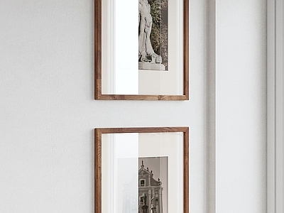 中古风挂画 木质画框 黑白照片 墙面挂画 室内装饰 窗边挂画