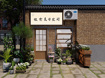 原木风民宿门头