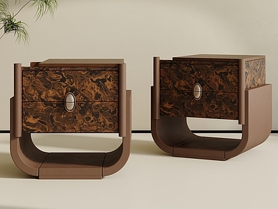 中古风床头柜