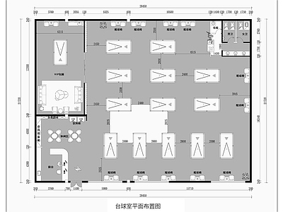 台球厅 台球室平面图 台球厅平面图