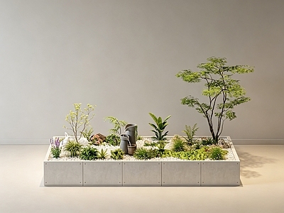 现代简约景观树 景观 植物堆 盆栽 绿植