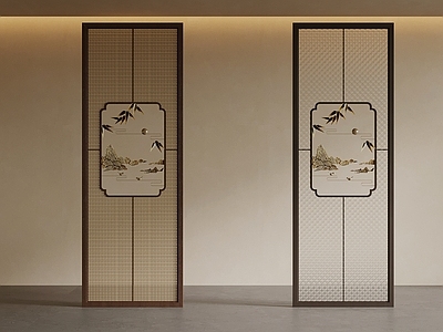 新中式屏风 花格