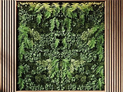 原木风绿植墙 现代绿植墙 植物墙 垂直绿化墙 苔藓墙