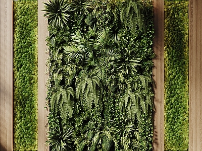 原木风绿植墙 现代绿植墙 植物墙 苔藓墙 藤蔓墙 垂直绿化墙