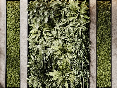 侘寂绿植墙 现代绿植墙 植物墙 苔藓墙 垂直绿化墙