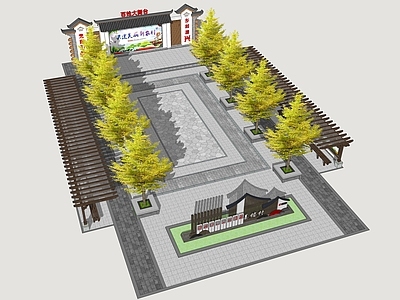 新中式景观乡村公园 乡村文化大舞台 乡村文化公园 民俗大舞台 乡村广场 民俗文化广场