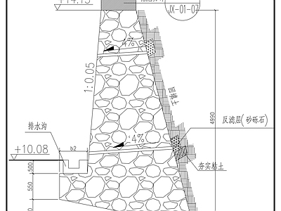 其他节点详图 毛石砌挡土墙