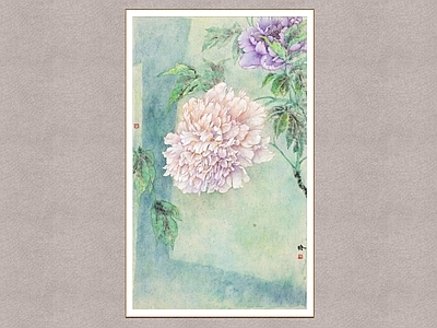 新中式挂画 花影 花卉图 国画