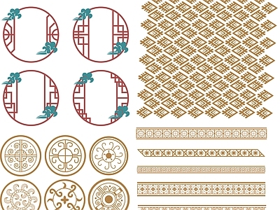 其他图库 纹理 花纹 线稿 贴图 贴图中式