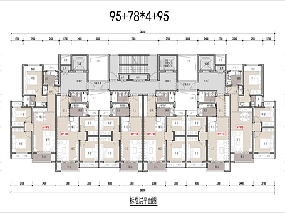 公寓建筑 高层类住宅公寓 78与95平 高层回迁房 T6安置房