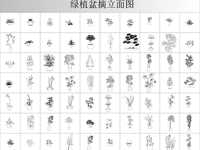绿植 绿植盆摘立面图库